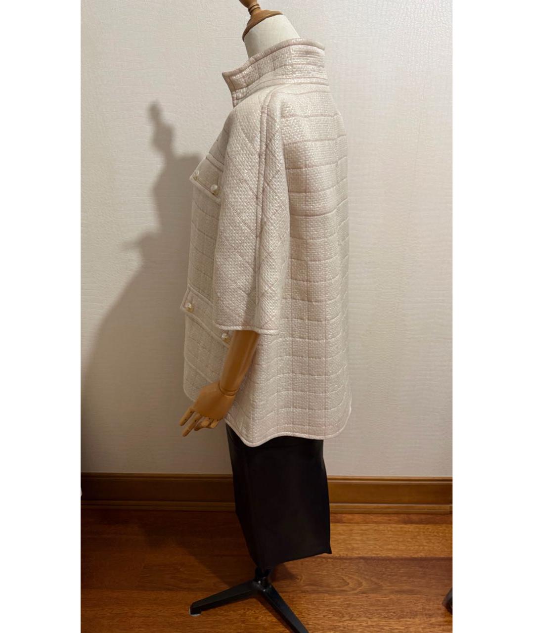 CHANEL Бежевый полиэстеровый жакет/пиджак, фото 8