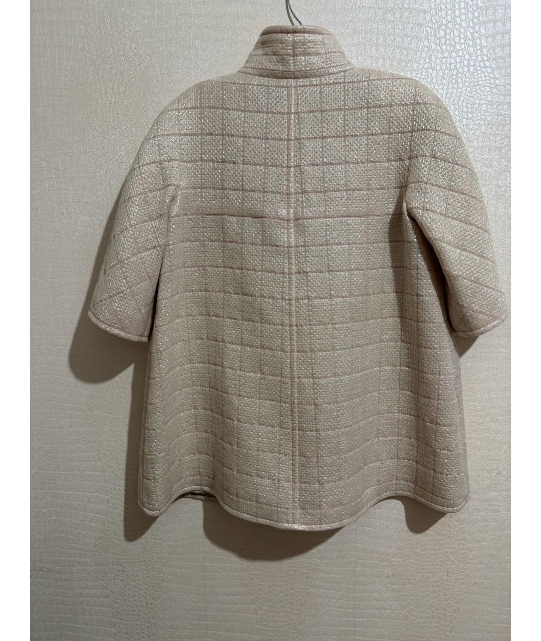 CHANEL Бежевый полиэстеровый жакет/пиджак, фото 2