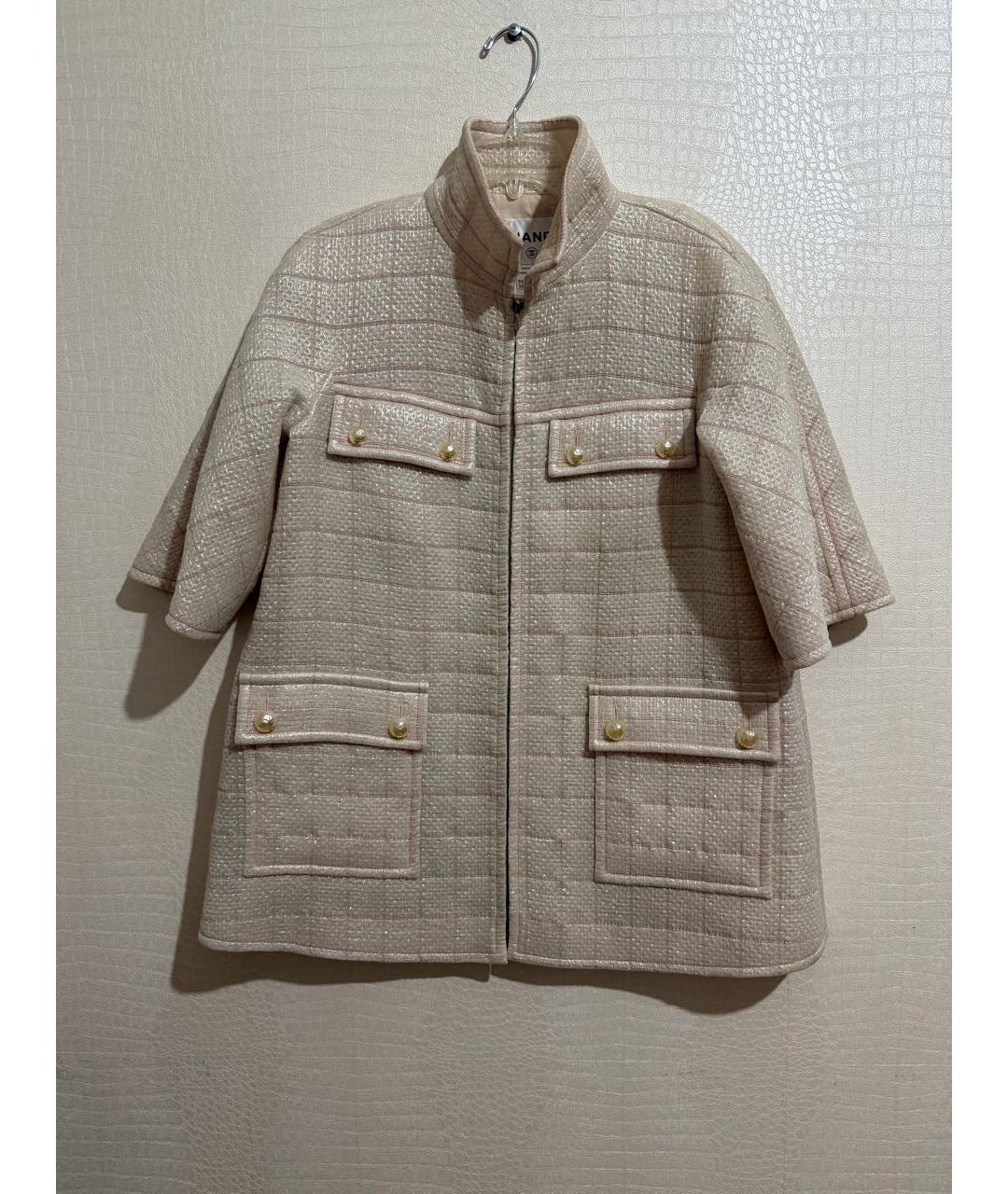 CHANEL Бежевый полиэстеровый жакет/пиджак, фото 9