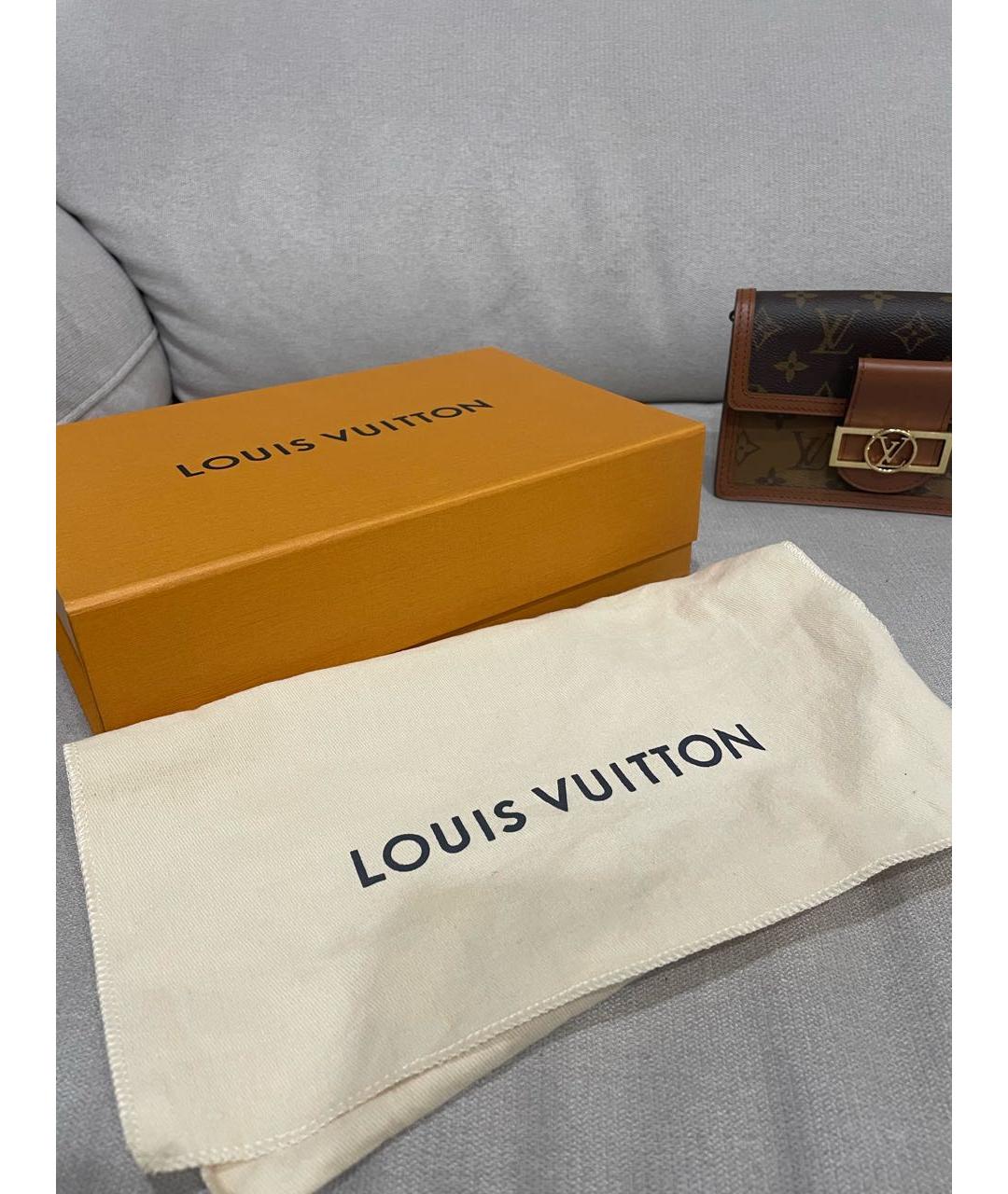 LOUIS VUITTON Коричневая кожаная сумка через плечо, фото 5