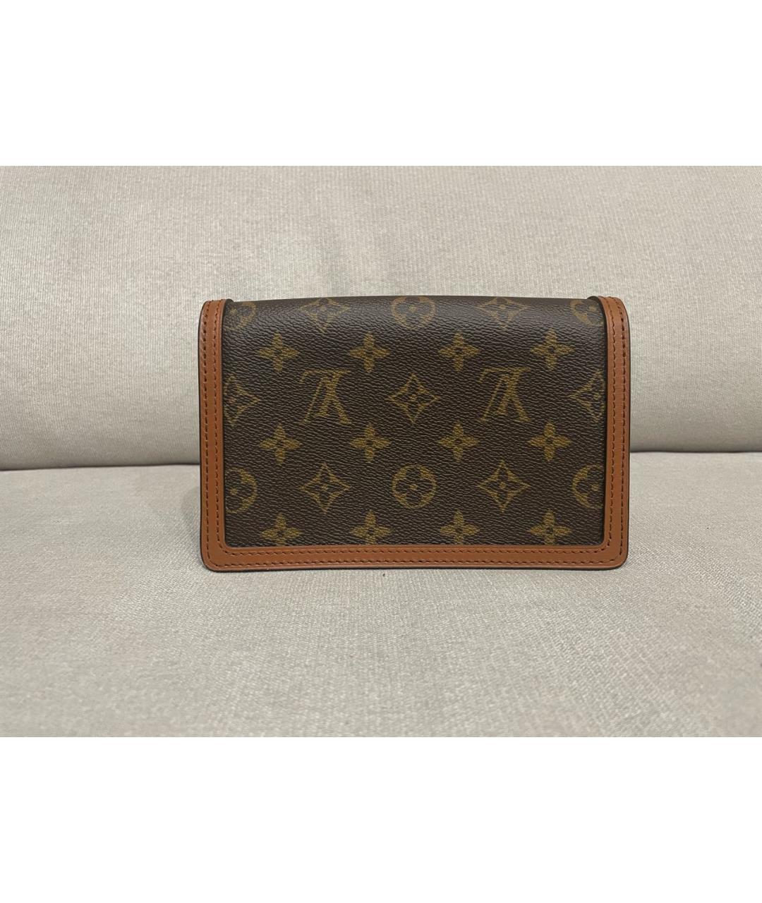 LOUIS VUITTON Коричневая кожаная сумка через плечо, фото 3