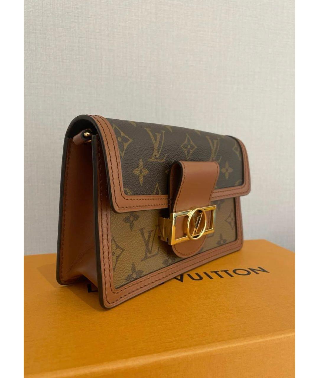 LOUIS VUITTON Коричневая кожаная сумка через плечо, фото 2