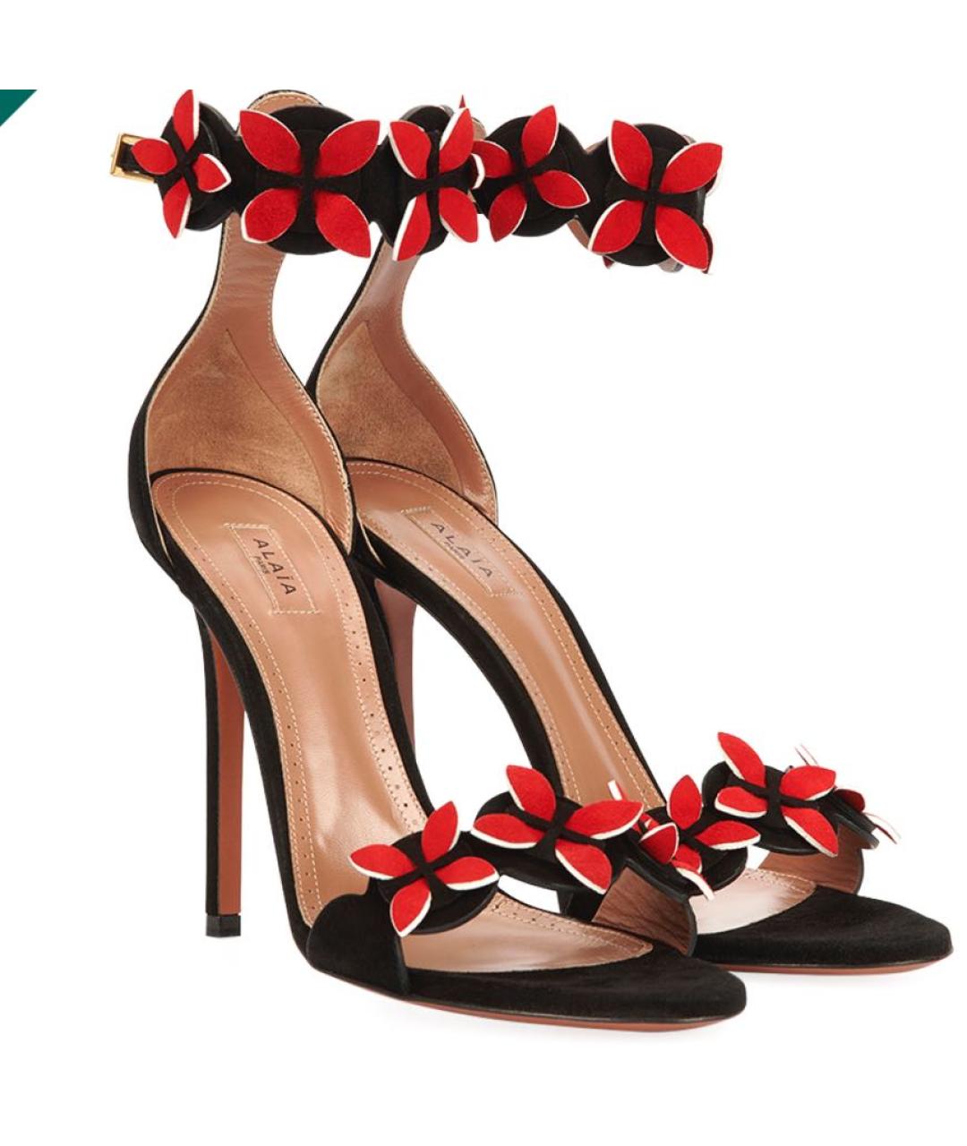 ALAIA Черные замшевые босоножки, фото 2