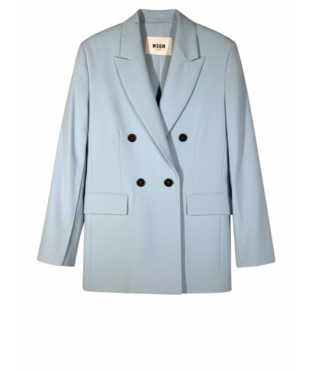 MSGM Голубой вискозный костюм с брюками, фото 1