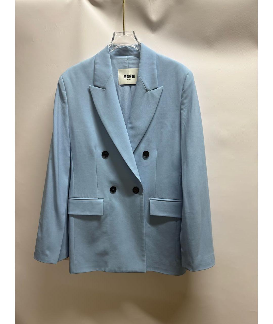 MSGM Голубой вискозный костюм с брюками, фото 5