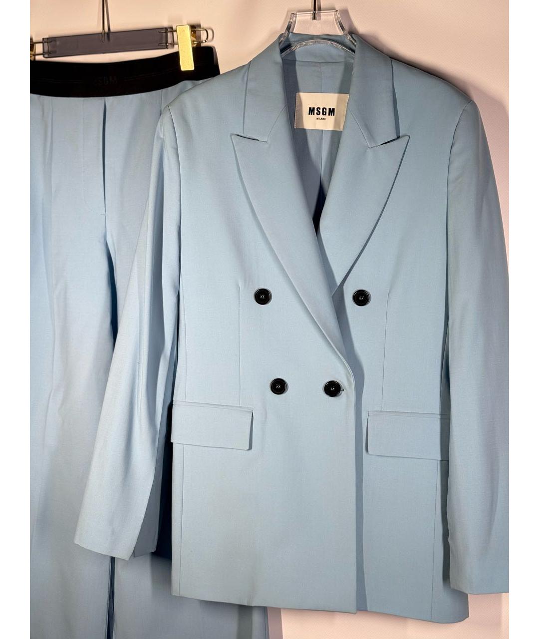 MSGM Голубой вискозный костюм с брюками, фото 7