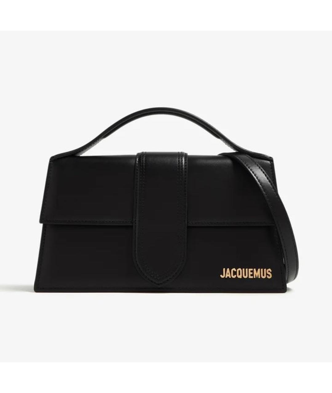 JACQUEMUS Черная кожаная сумка с короткими ручками, фото 8