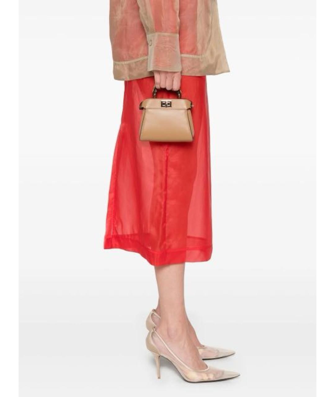 FENDI Коричневая кожаная сумка тоут, фото 7