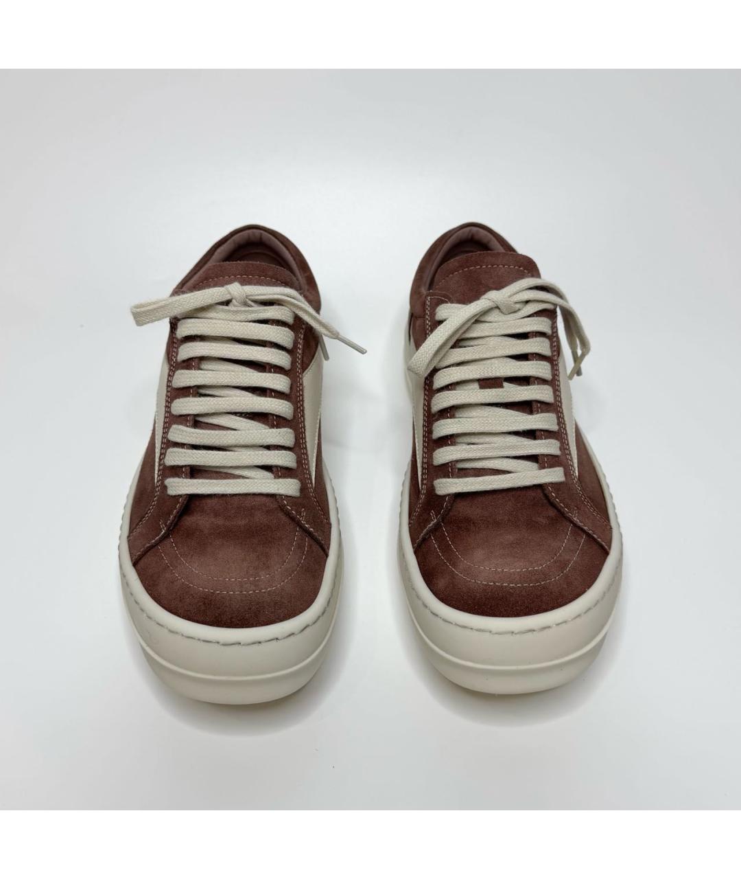 RICK OWENS Бордовые замшевые кеды, фото 5