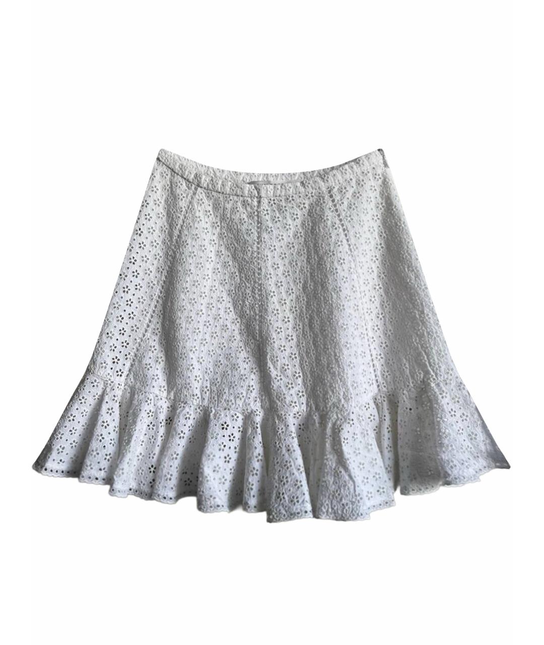 PHILOSOPHY DI LORENZO SERAFINI Белая хлопковая юбка мини, фото 1