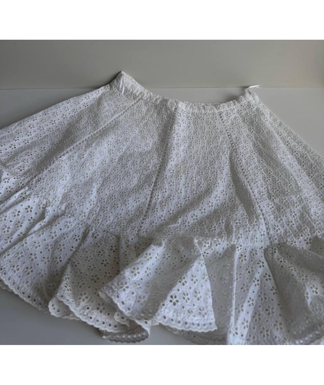PHILOSOPHY DI LORENZO SERAFINI Белая хлопковая юбка мини, фото 2