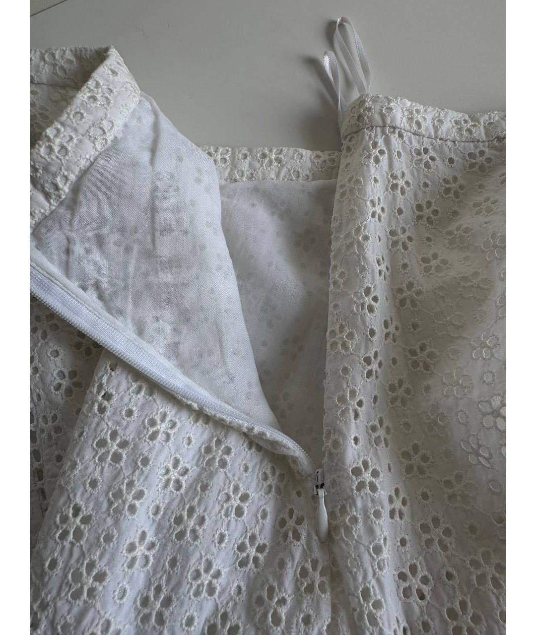 PHILOSOPHY DI LORENZO SERAFINI Белая хлопковая юбка мини, фото 4