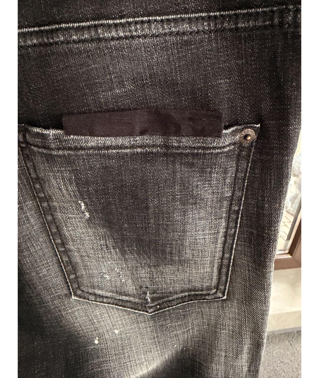 DSQUARED2 Серые хлопко-эластановые джинсы скинни, фото 3