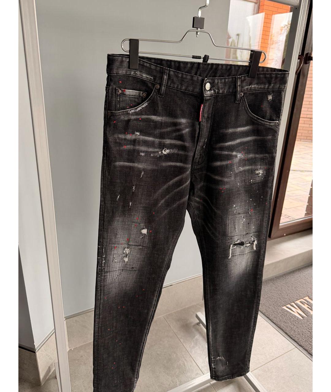 DSQUARED2 Серые хлопко-эластановые джинсы скинни, фото 7