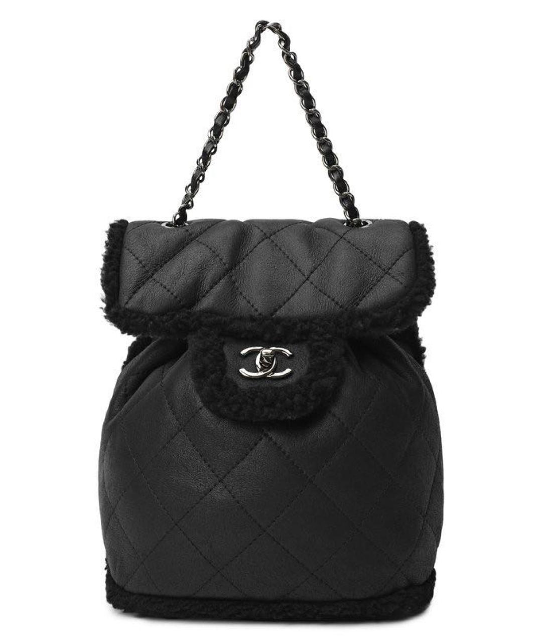 CHANEL Черный кожаный рюкзак, фото 1