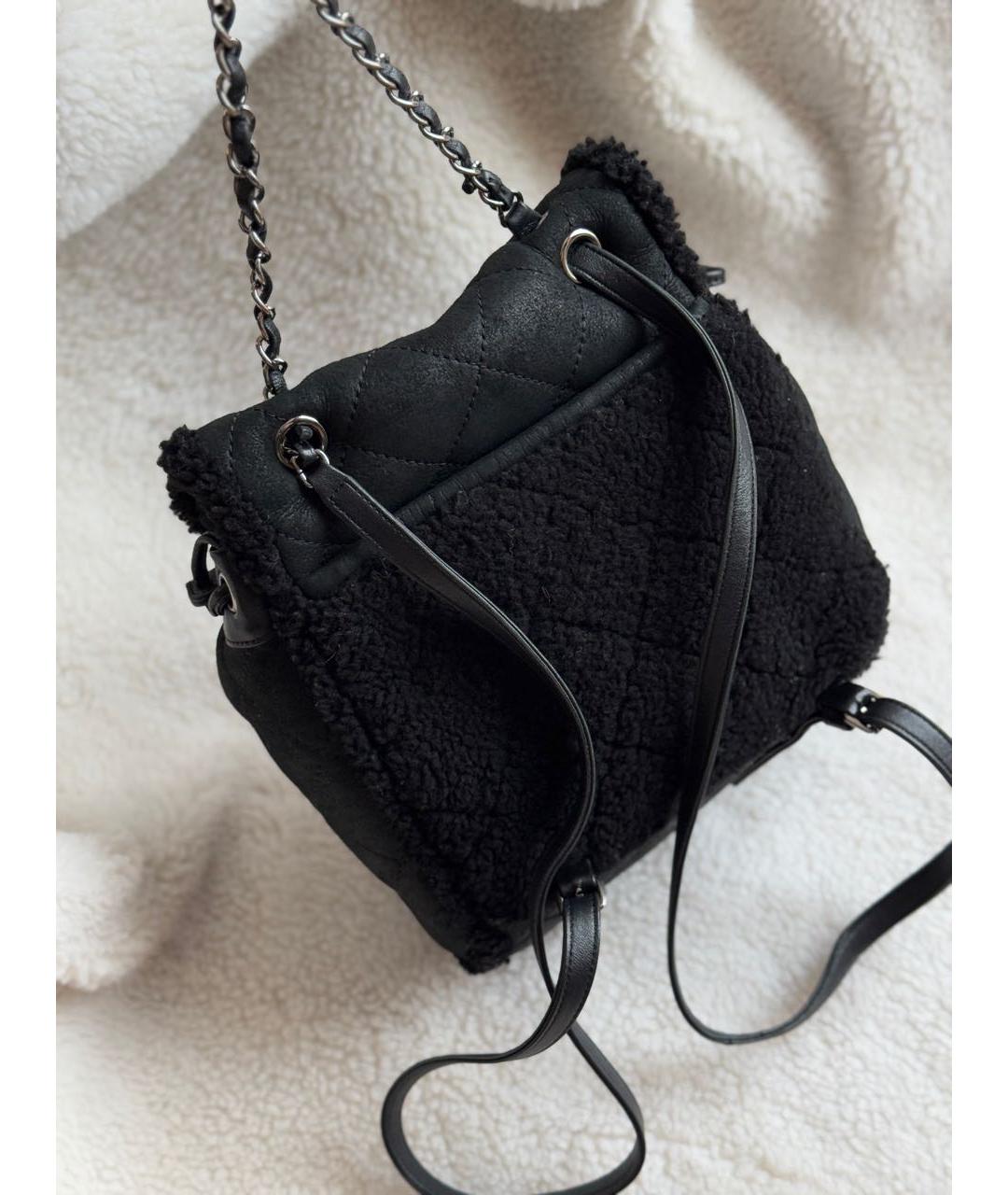 CHANEL Черный кожаный рюкзак, фото 7