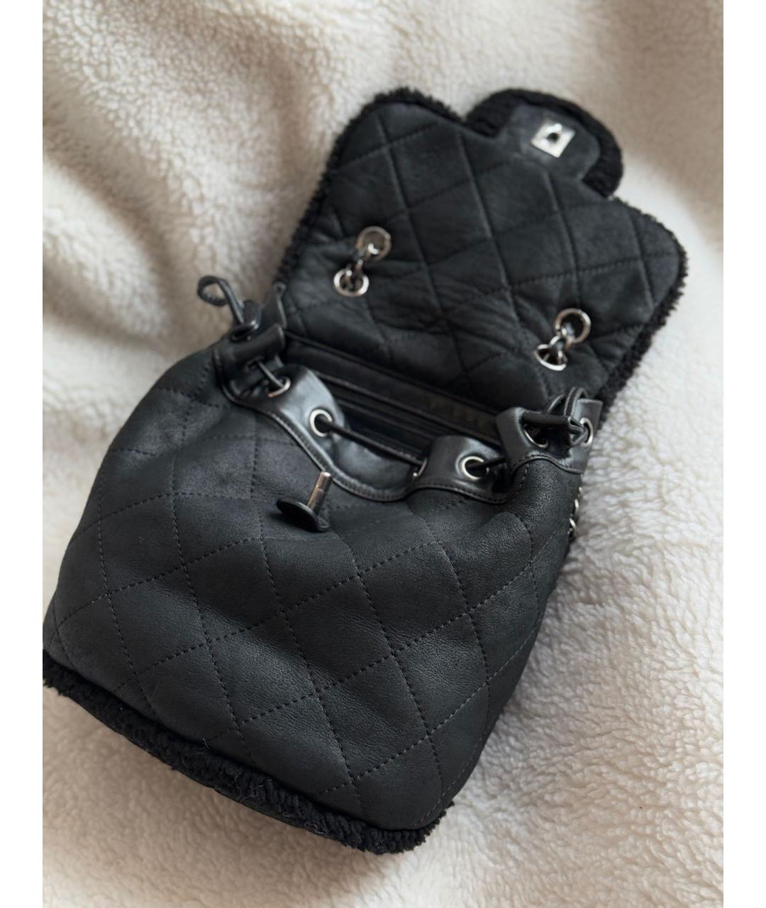 CHANEL Черный кожаный рюкзак, фото 4