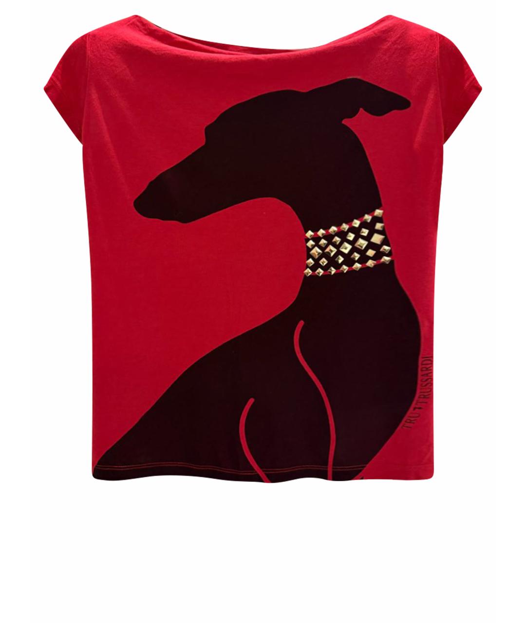 TRUSSARDI Бордовая футболка, фото 1