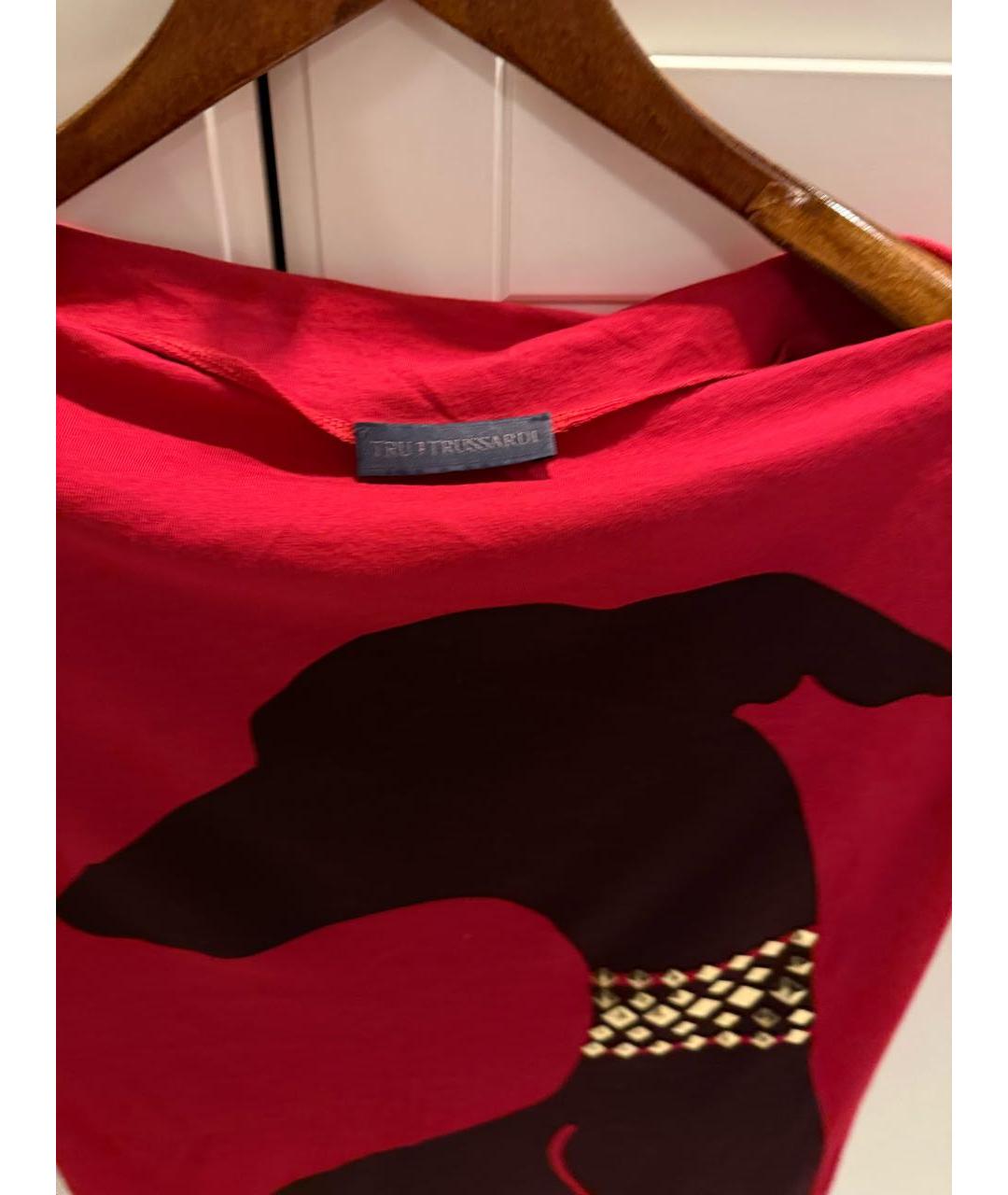 TRUSSARDI Бордовая футболка, фото 4