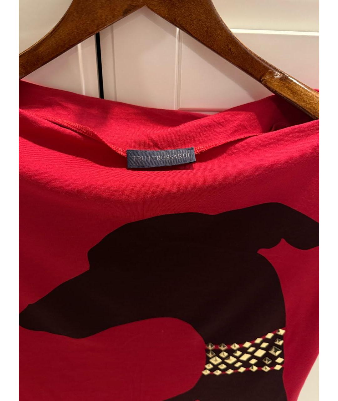 TRUSSARDI Бордовая футболка, фото 3