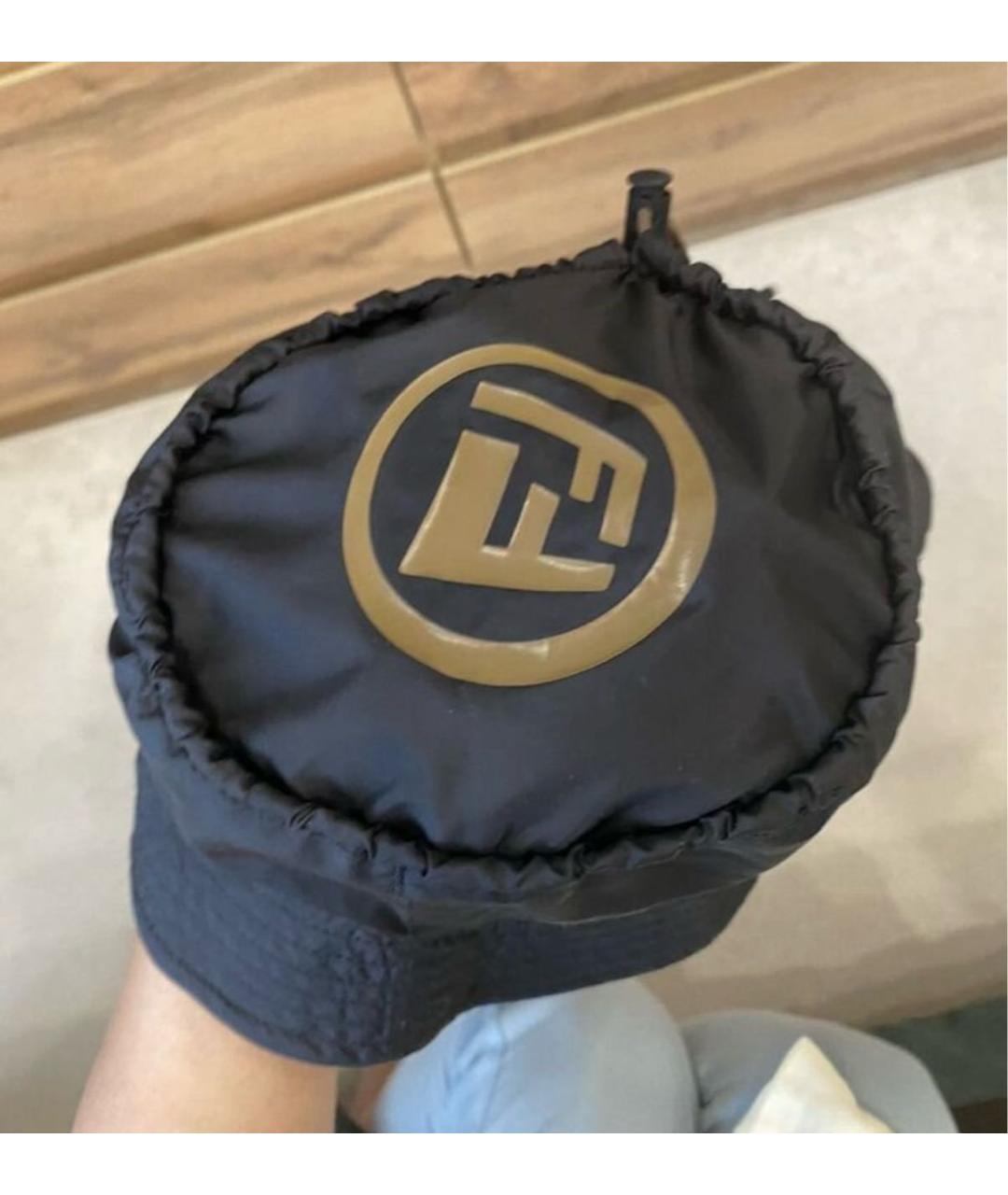 FENDI Черная синтетическая шапка, фото 4