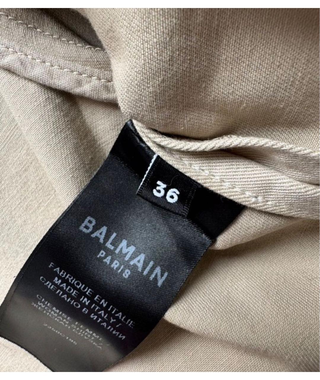 BALMAIN Бежевый деним жакет/пиджак, фото 8
