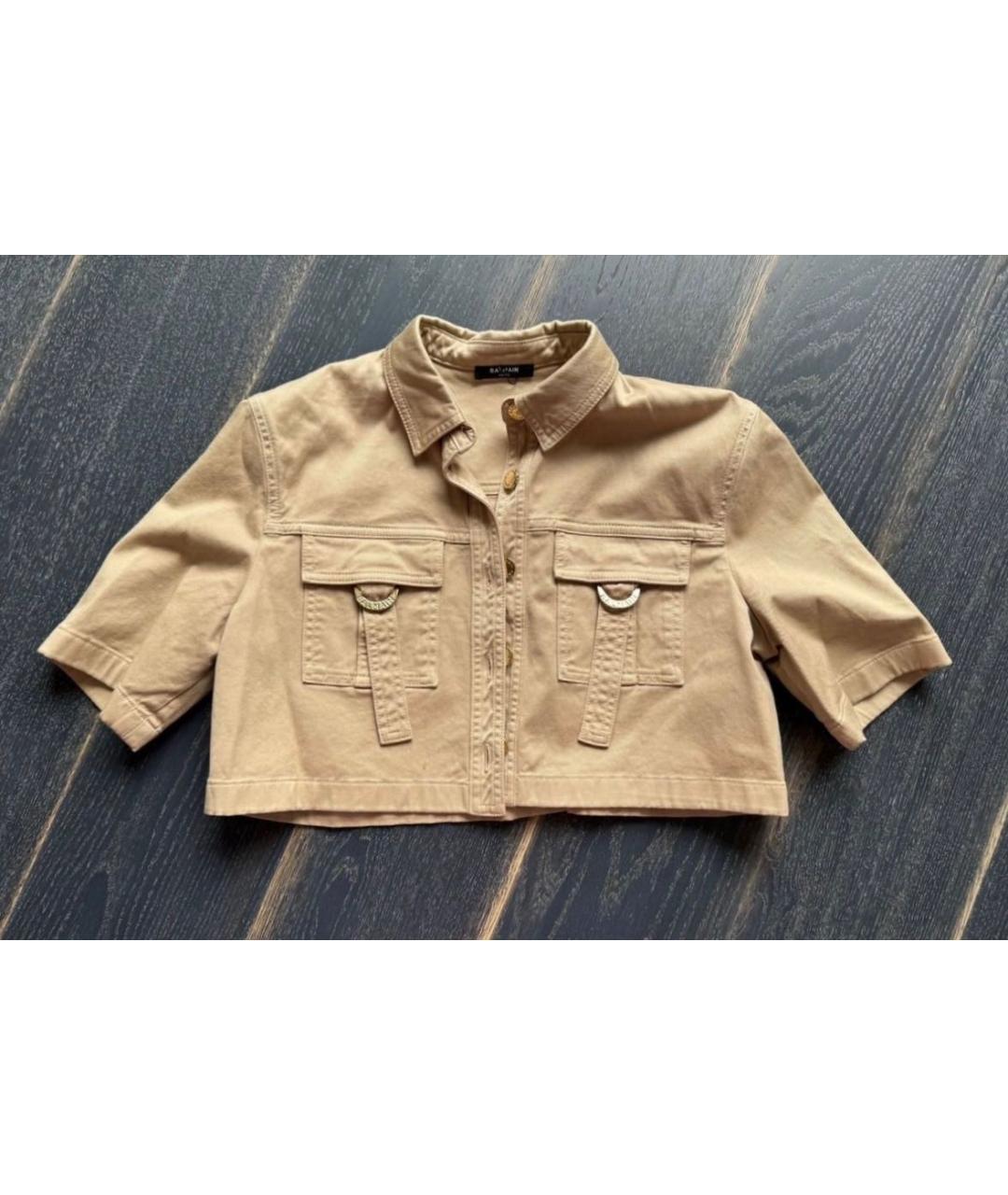 BALMAIN Бежевый деним жакет/пиджак, фото 5