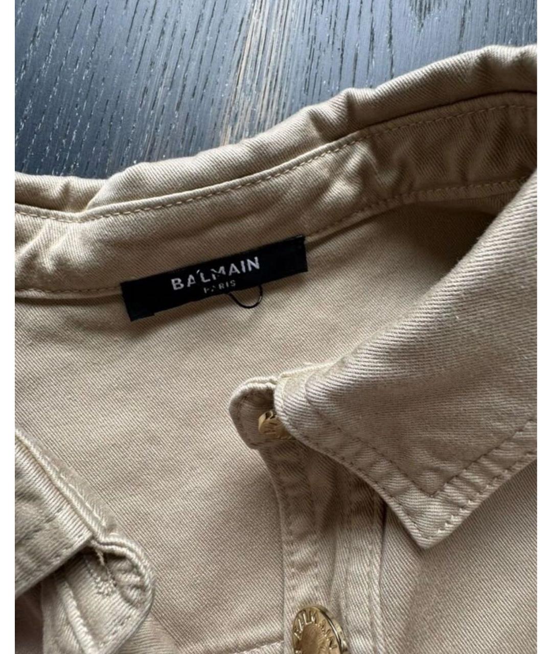 BALMAIN Бежевый деним жакет/пиджак, фото 3