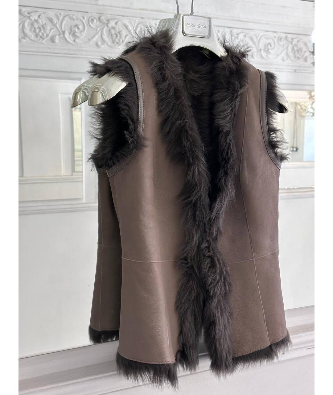 ESCADA Бежевый кожаный жилет, фото 7