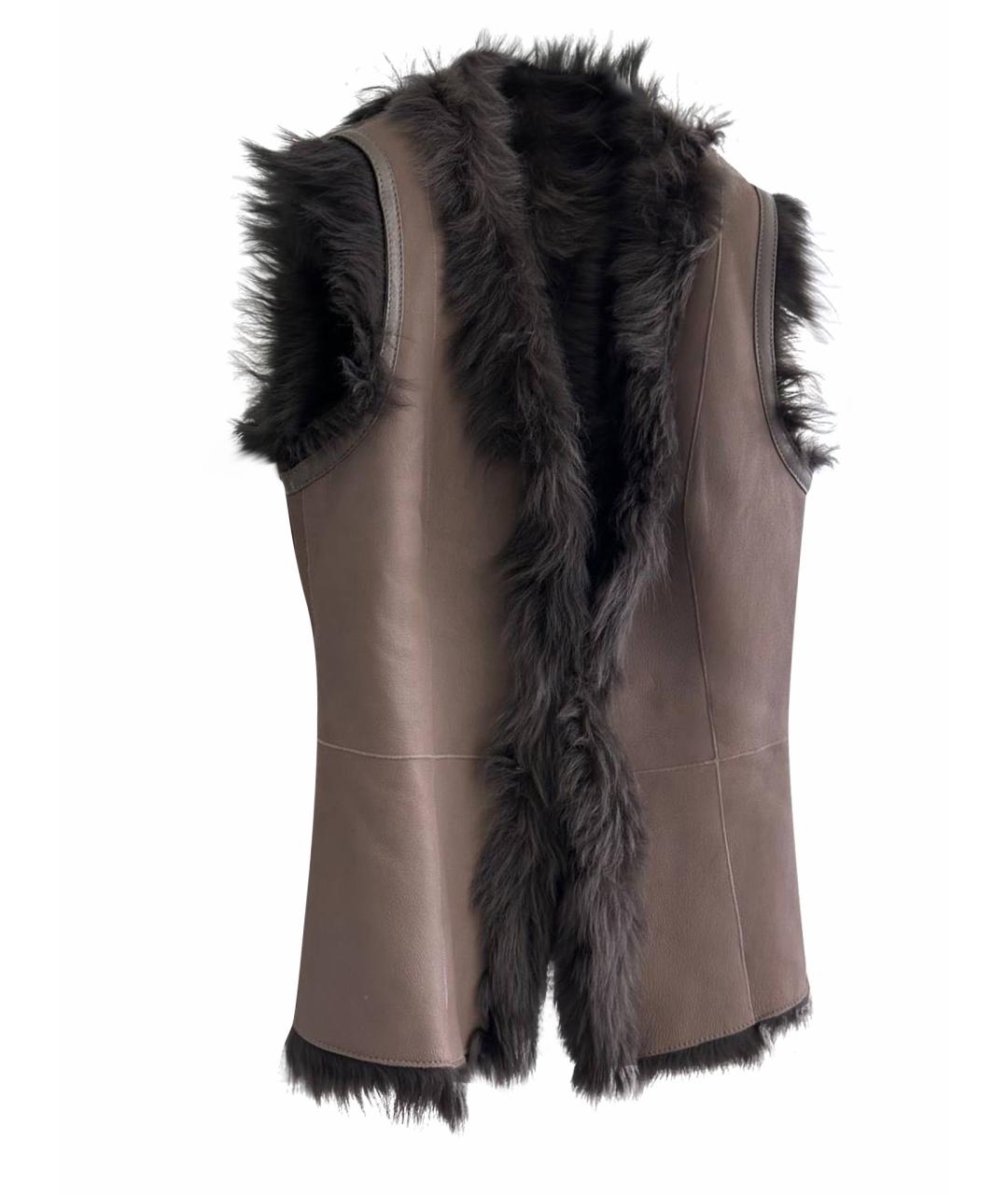 ESCADA Бежевый кожаный жилет, фото 8