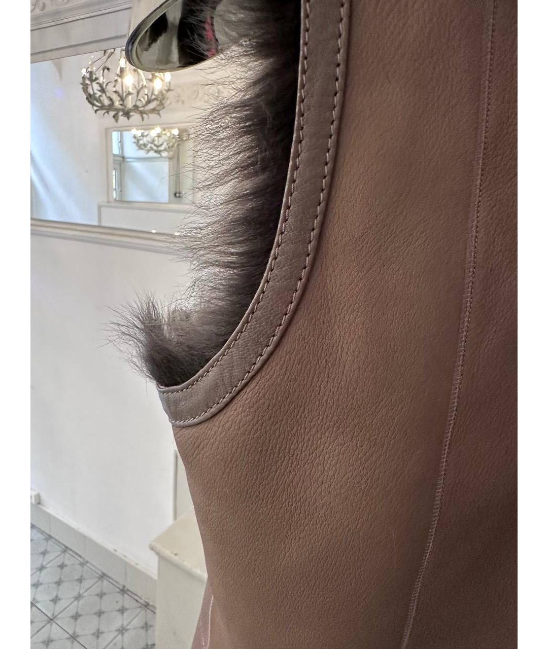 ESCADA Бежевый кожаный жилет, фото 2