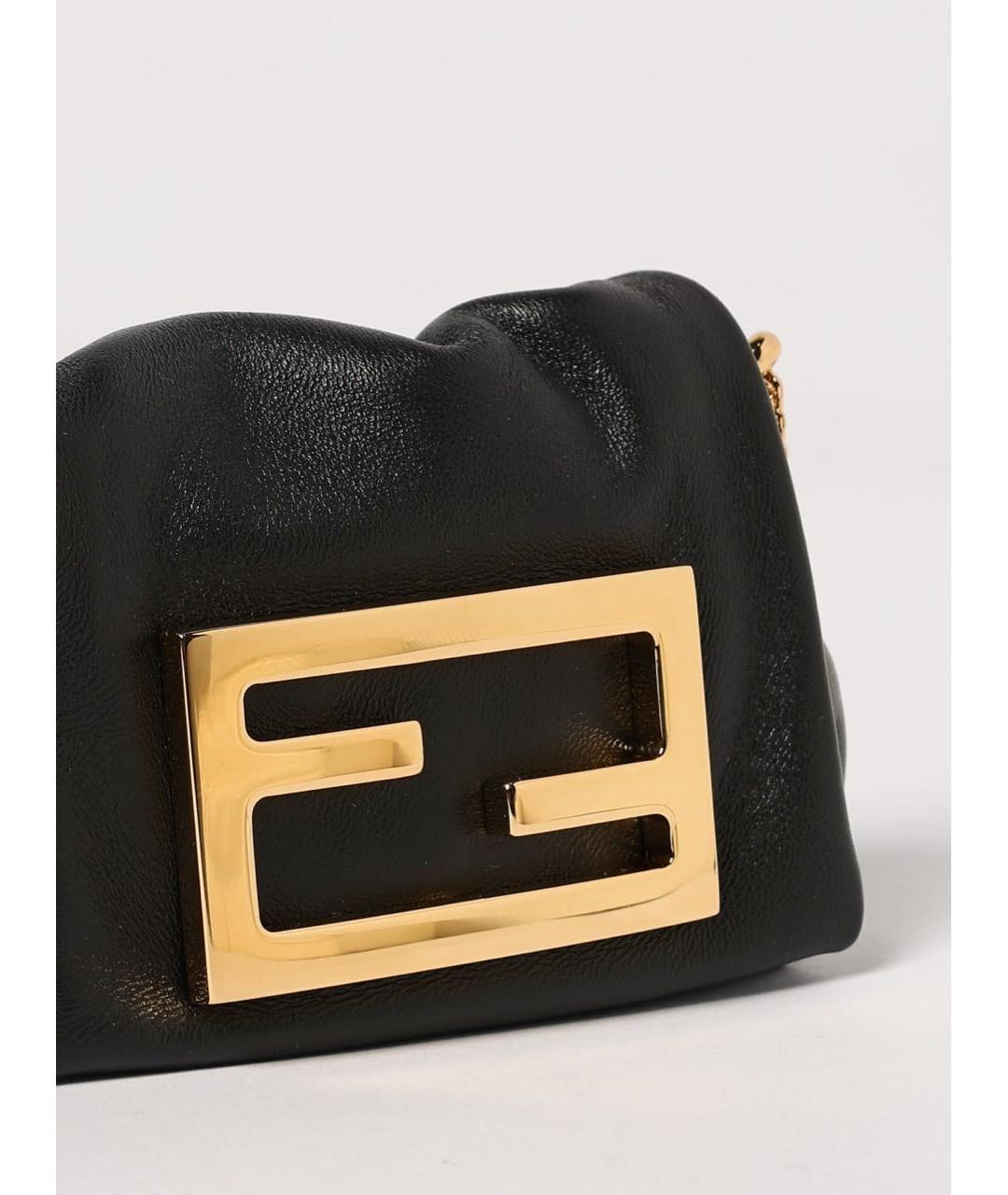FENDI Черная кожаная сумка через плечо, фото 6