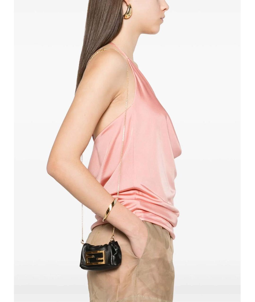 FENDI Черная кожаная сумка через плечо, фото 7