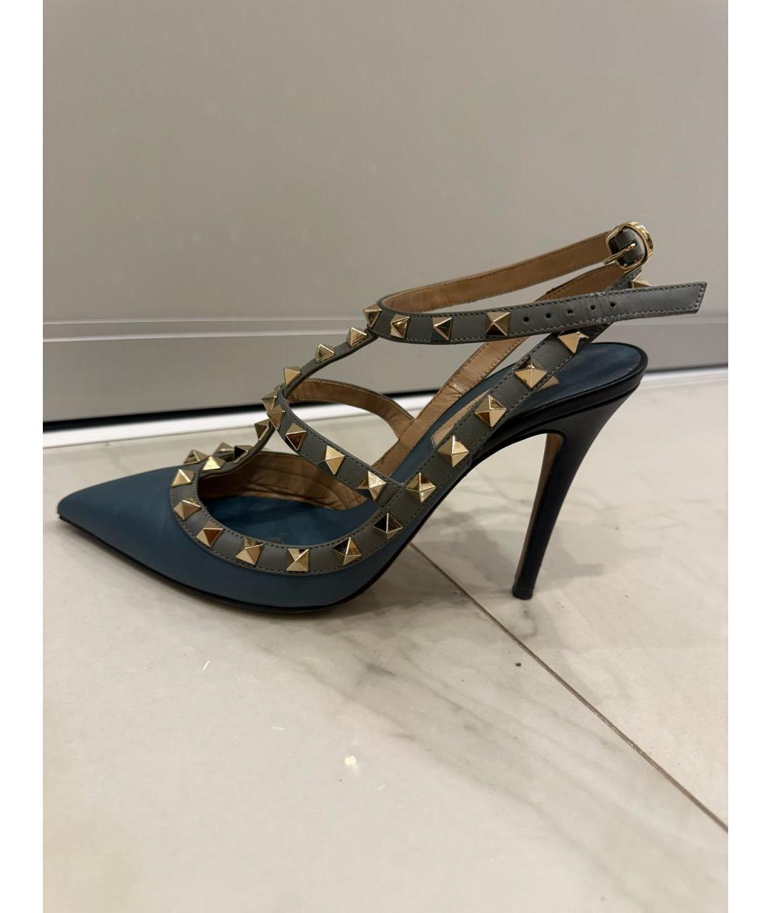 VALENTINO Темно-синие кожаные туфли, фото 8