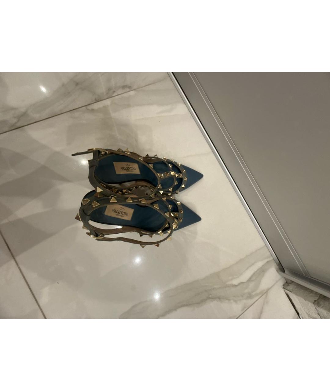 VALENTINO Темно-синие кожаные туфли, фото 3