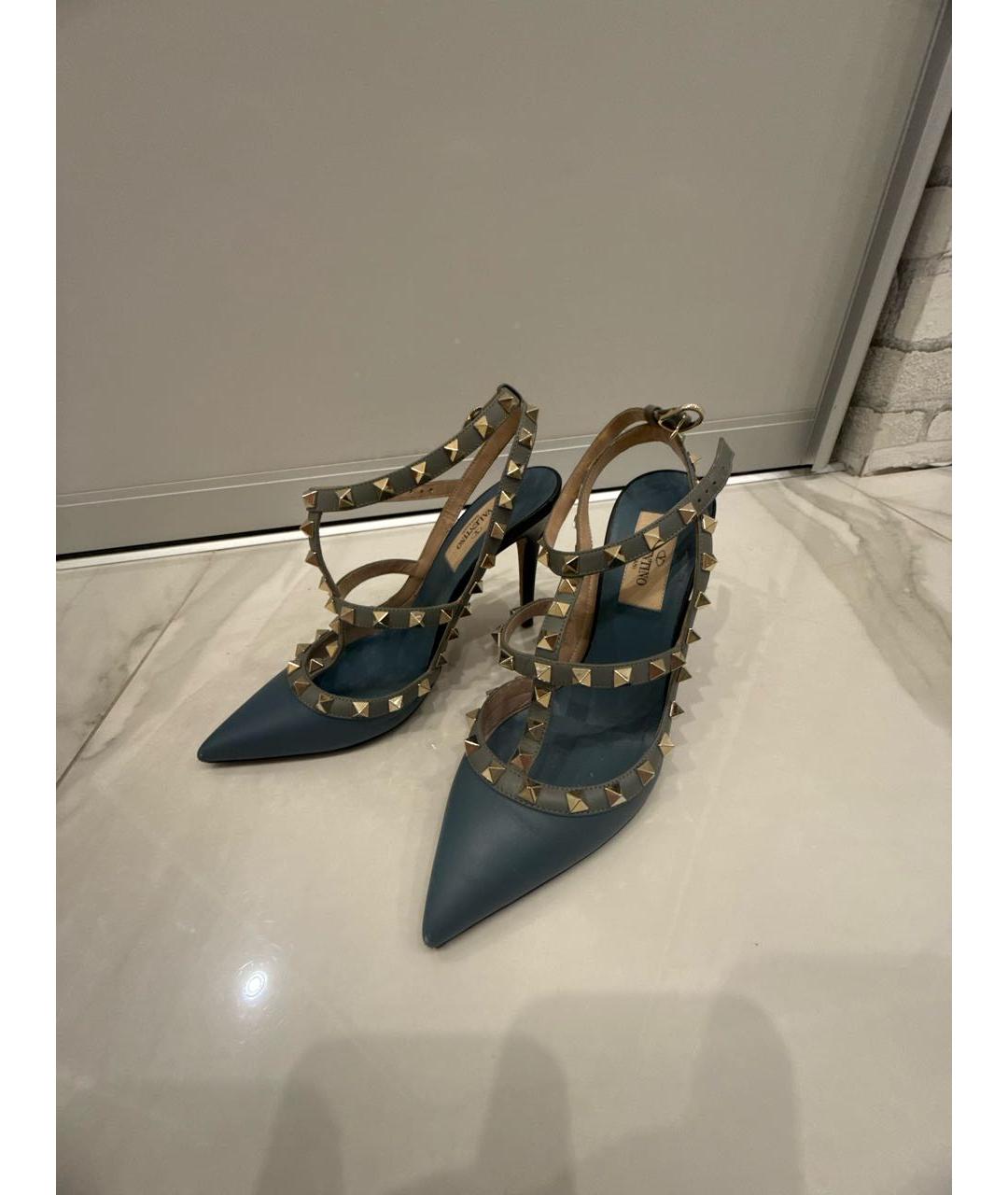 VALENTINO Темно-синие кожаные туфли, фото 6