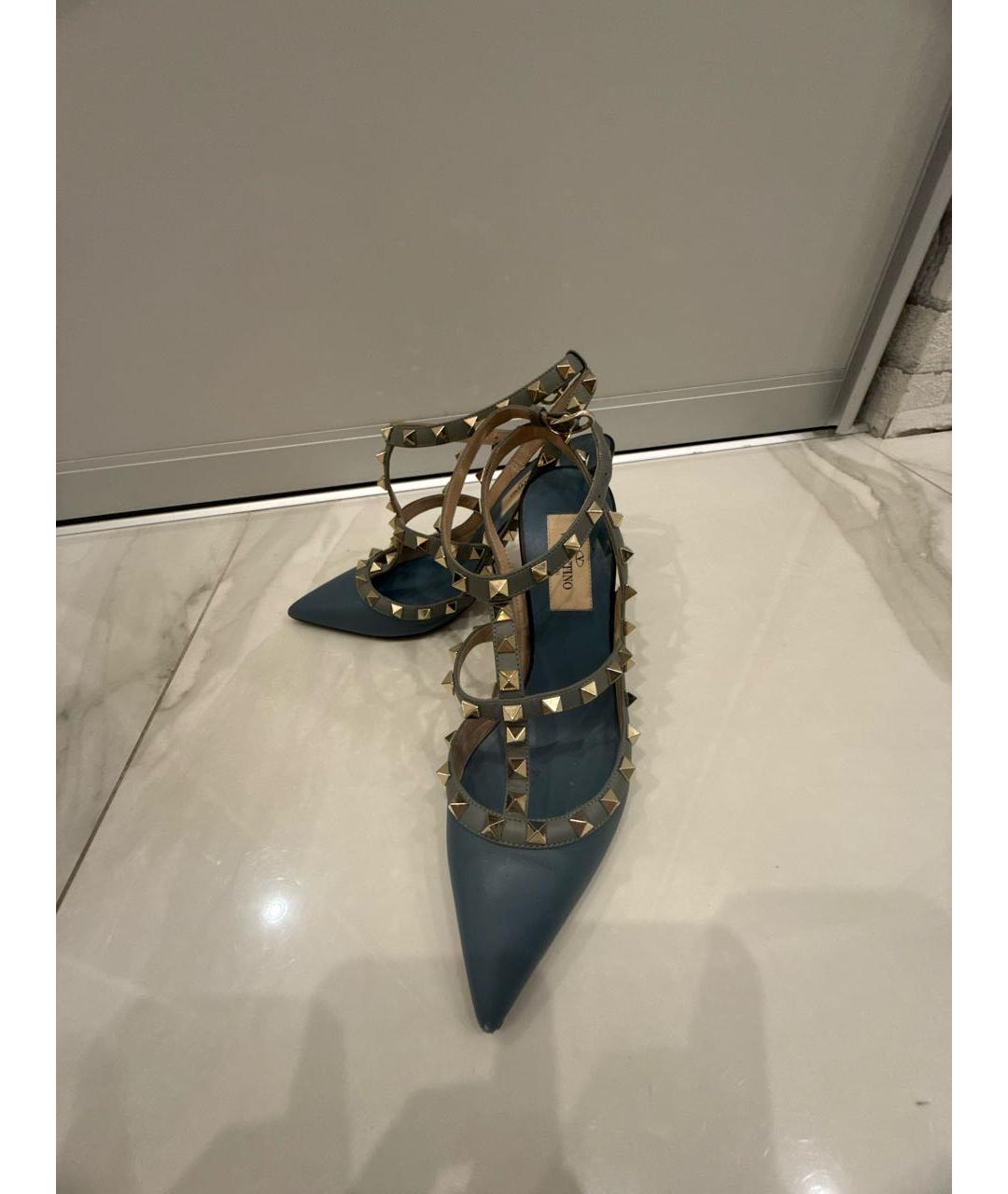 VALENTINO Темно-синие кожаные туфли, фото 7