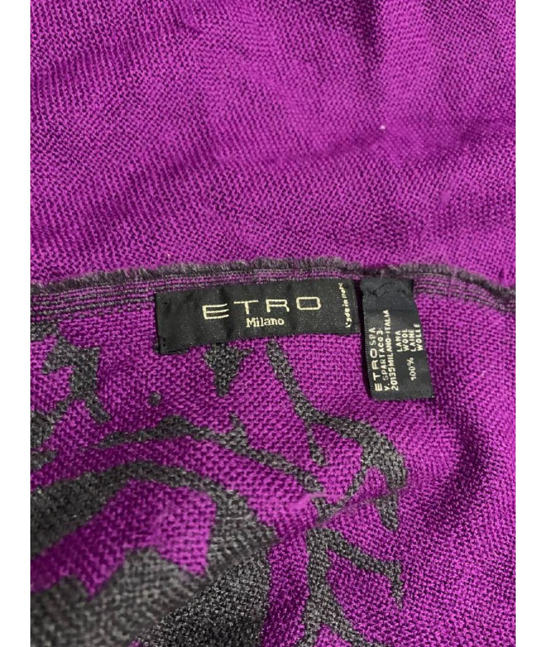 ETRO Антрацитовый шерстяной шарф, фото 3