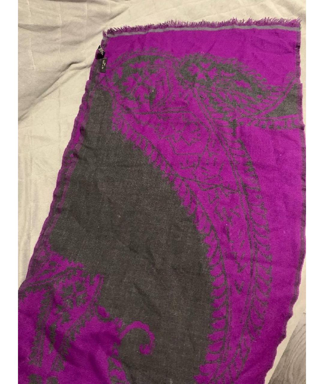 ETRO Антрацитовый шерстяной шарф, фото 2