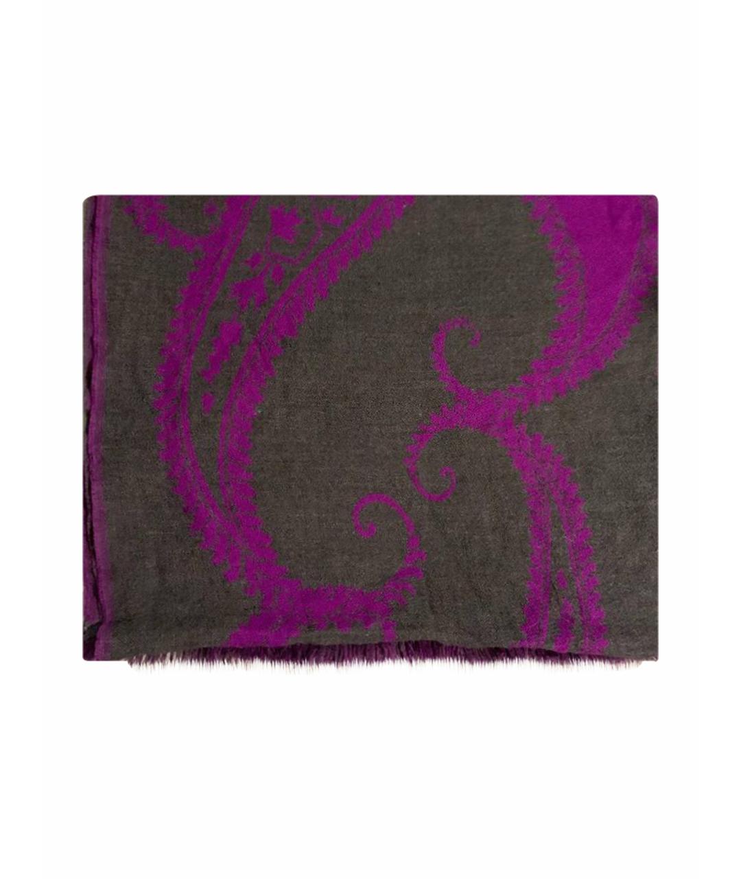 ETRO Антрацитовый шерстяной шарф, фото 1