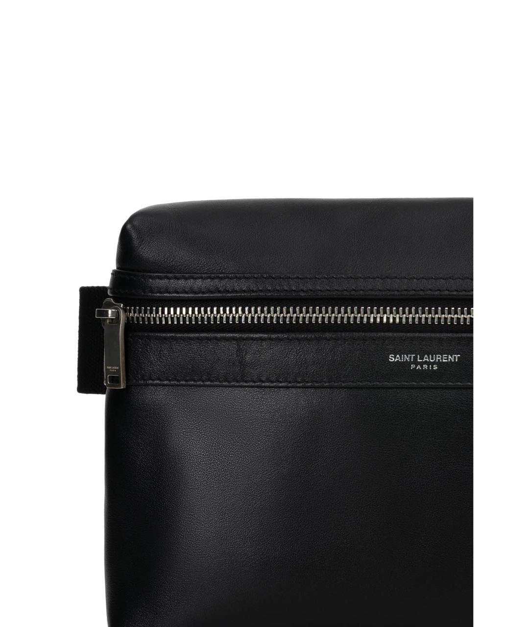 SAINT LAURENT Черная кожаная сумка на плечо, фото 7