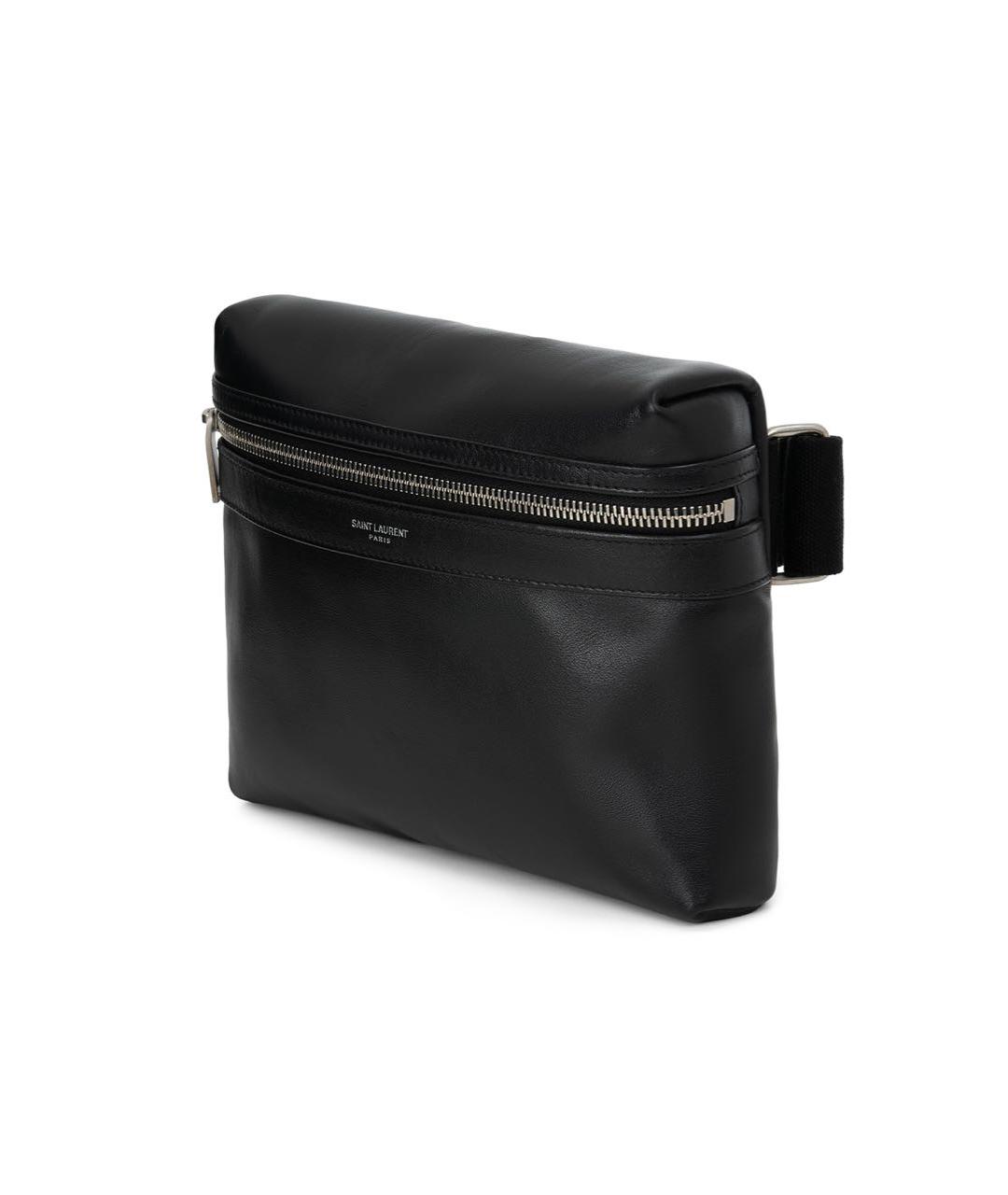 SAINT LAURENT Черная кожаная сумка на плечо, фото 3