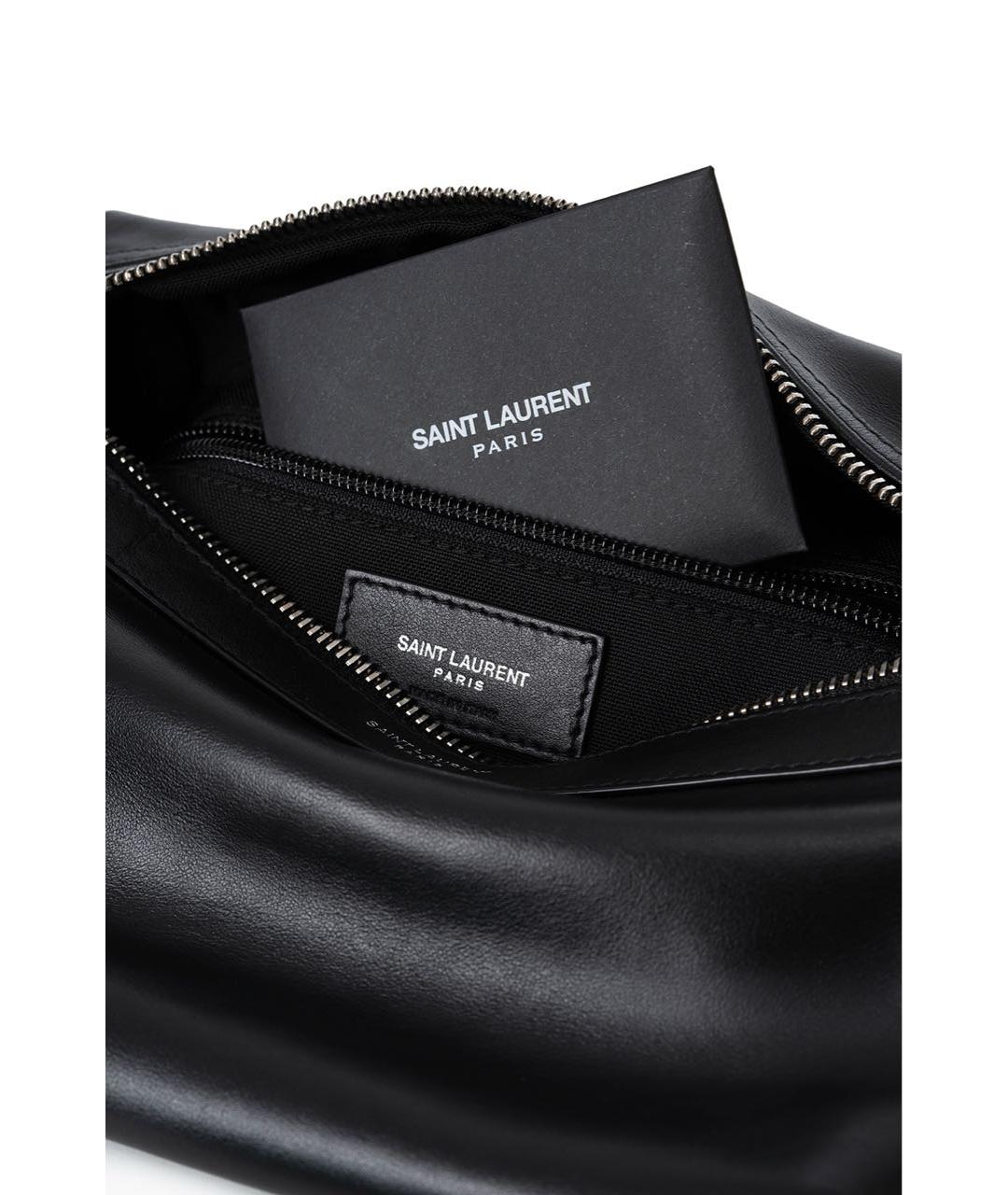 SAINT LAURENT Черная кожаная сумка на плечо, фото 6
