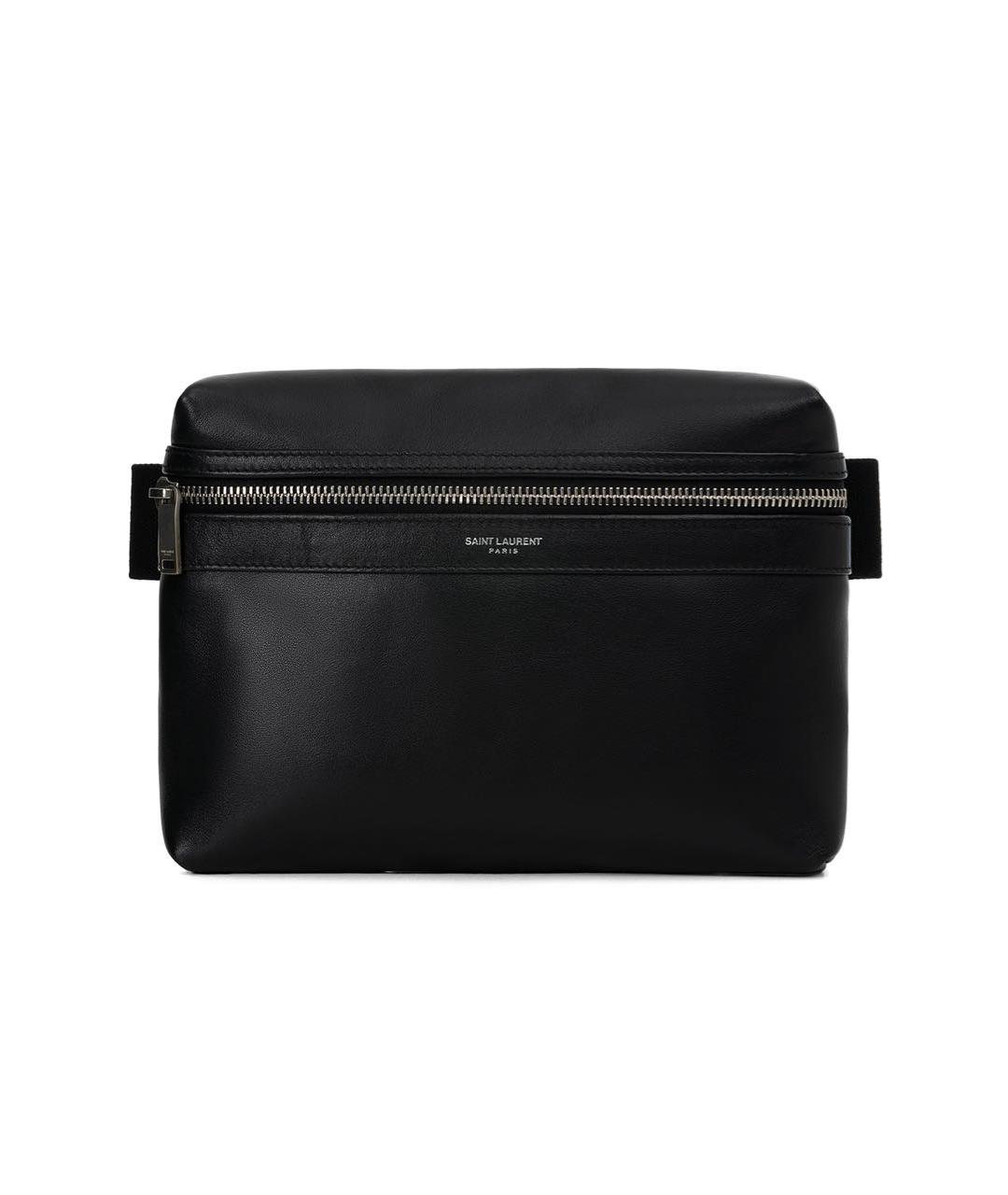 SAINT LAURENT Черная кожаная сумка на плечо, фото 2