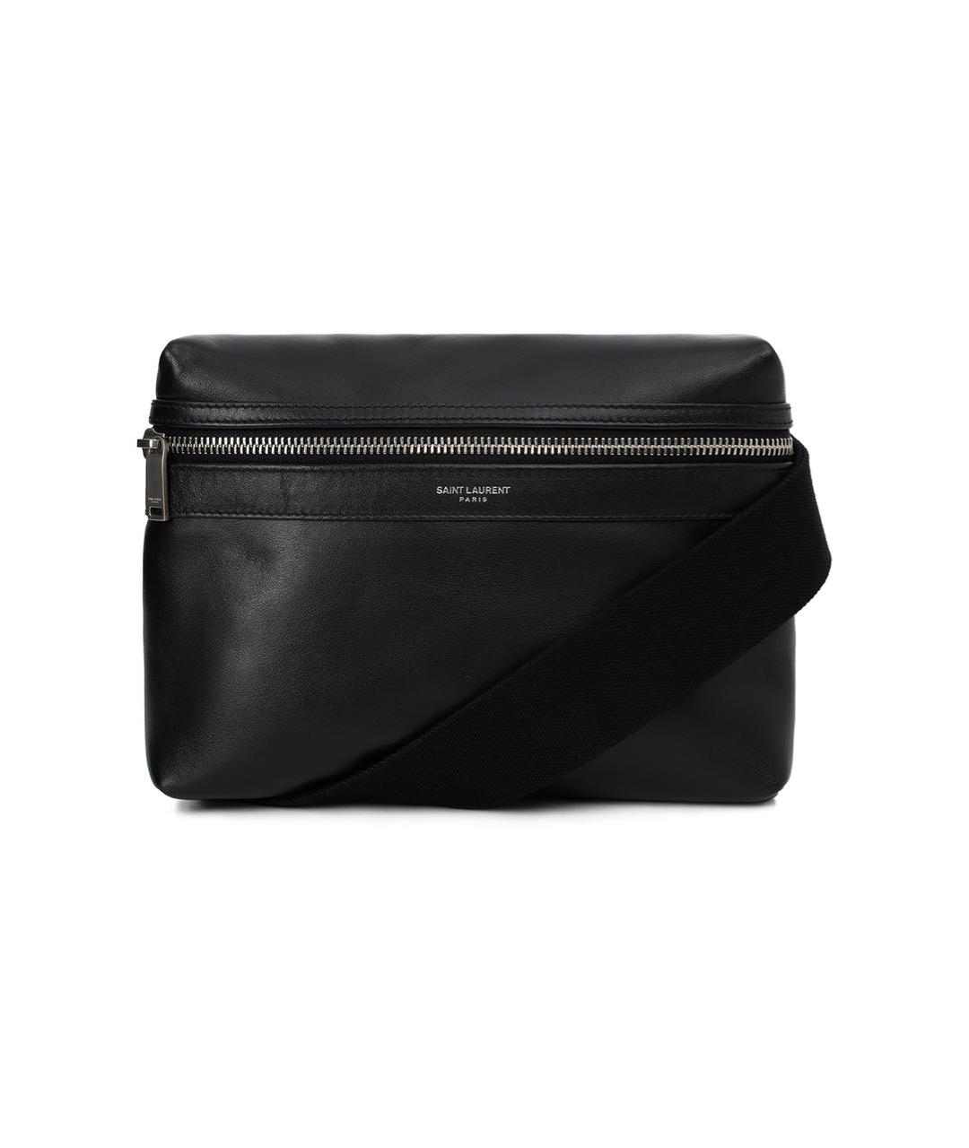 SAINT LAURENT Черная кожаная сумка на плечо, фото 1