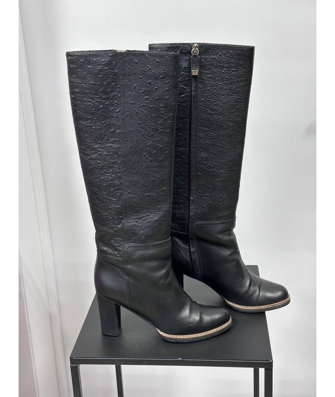 ESCADA Черные кожаные сапоги, фото 2