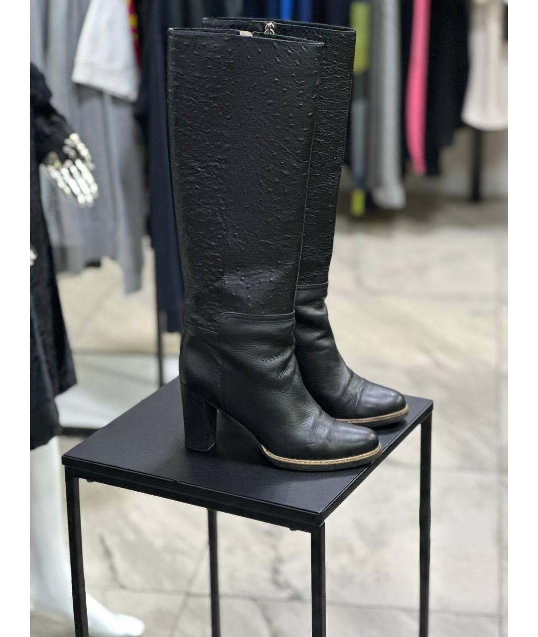 ESCADA Черные кожаные сапоги, фото 6