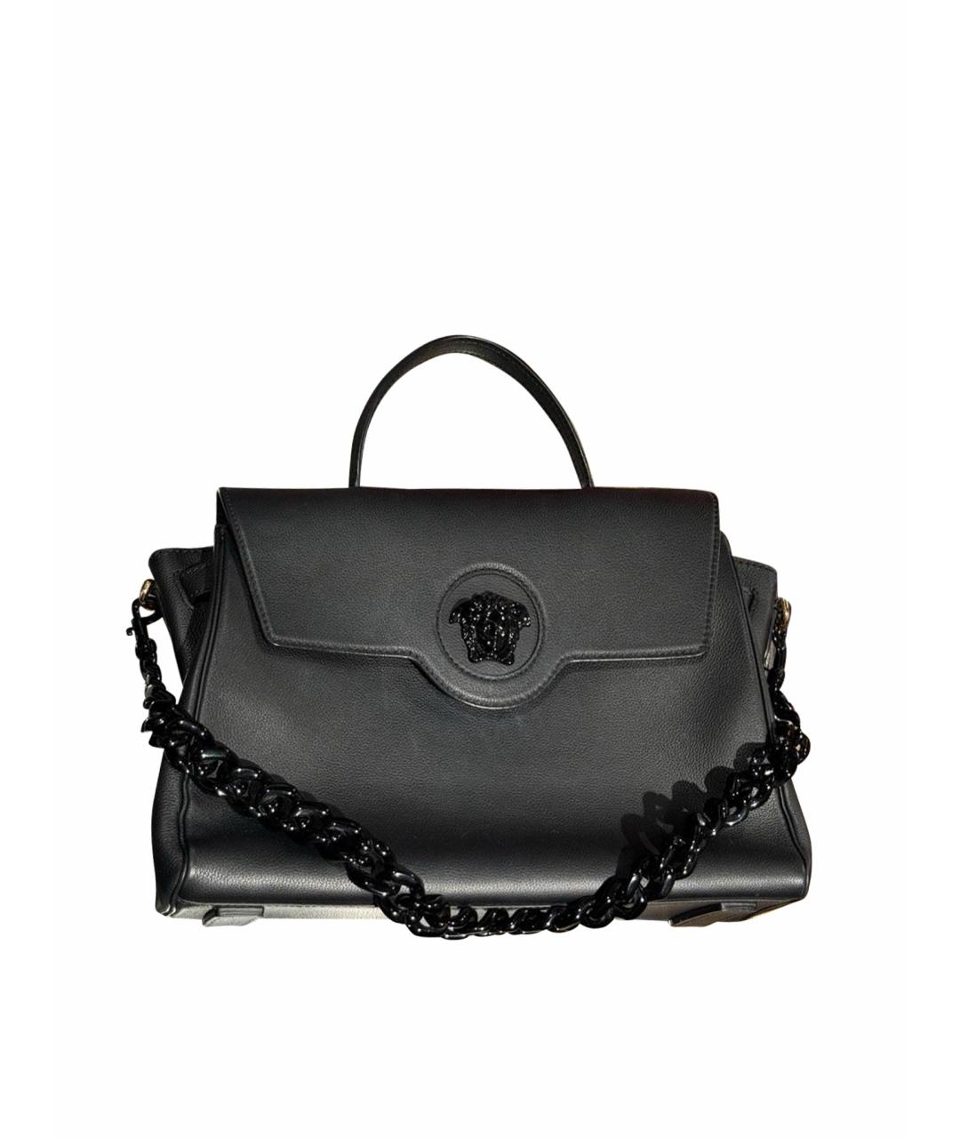 VERSACE Черная кожаная сумка через плечо, фото 1