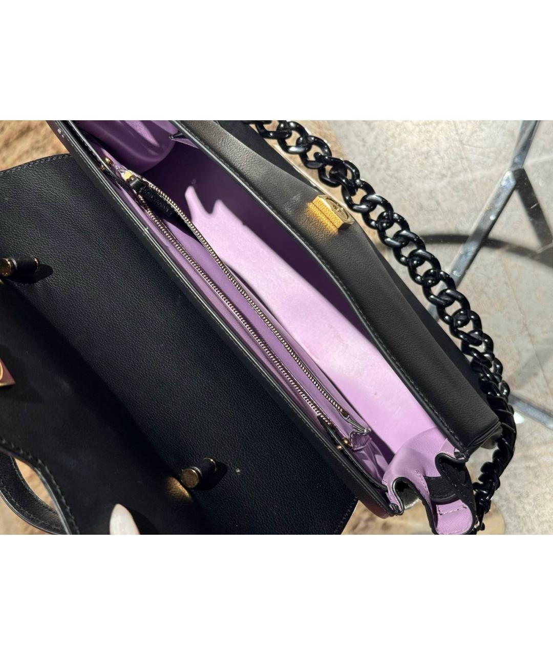 VERSACE Черная кожаная сумка через плечо, фото 4