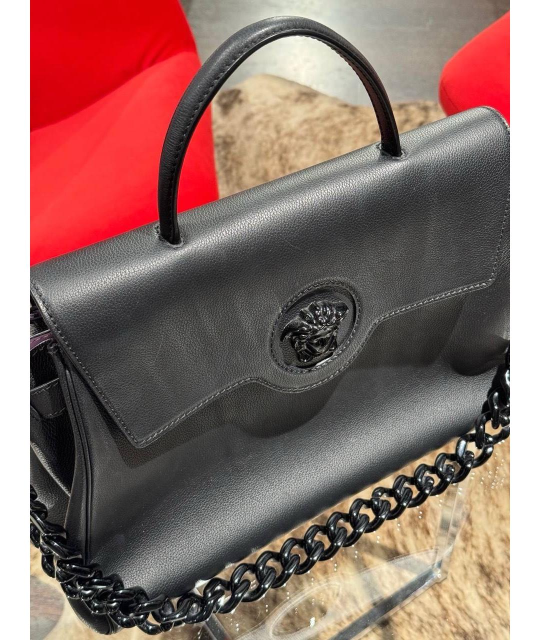 VERSACE Черная кожаная сумка через плечо, фото 2